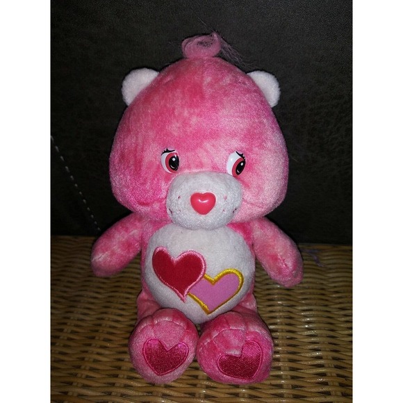 Care Bears Heart Plush LOVE-A-LOT 8" Pink 2003 Retired Stuffed Toy Valentine - Picture 1 of 1